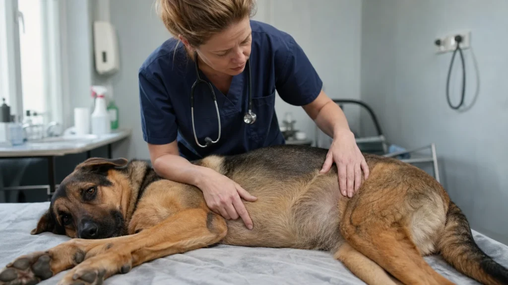 Retournement d'estomac chien